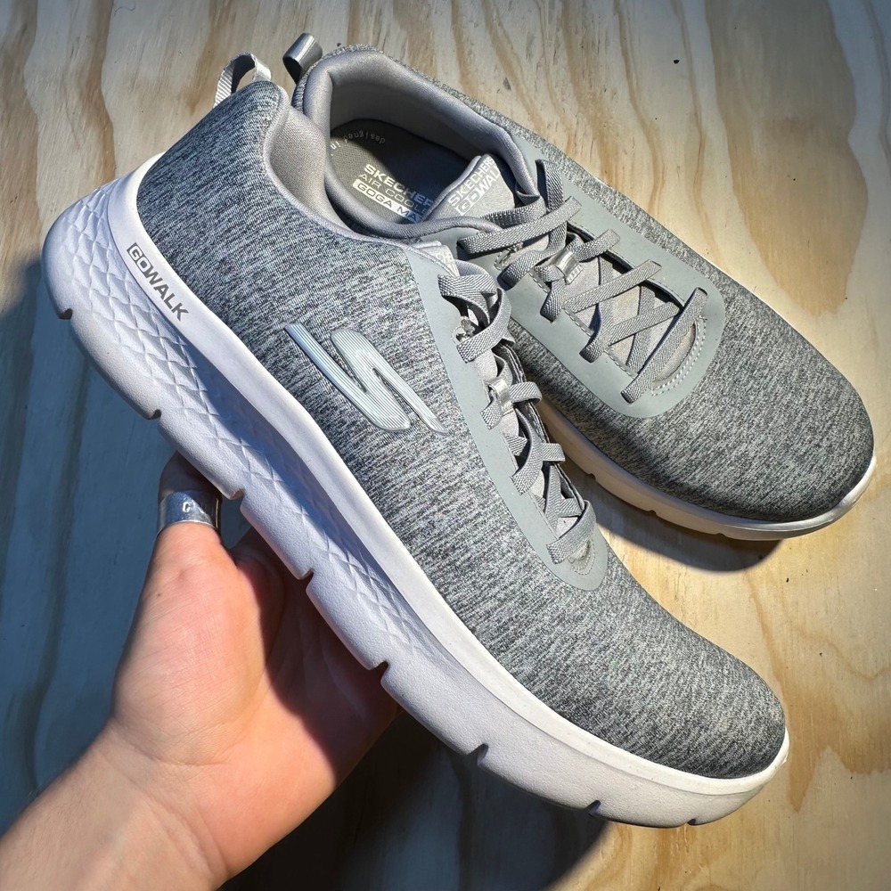 Skechers Women's GOwalk 6 Slip On Heathered Walking Shoes Grey Sneakers Size 11